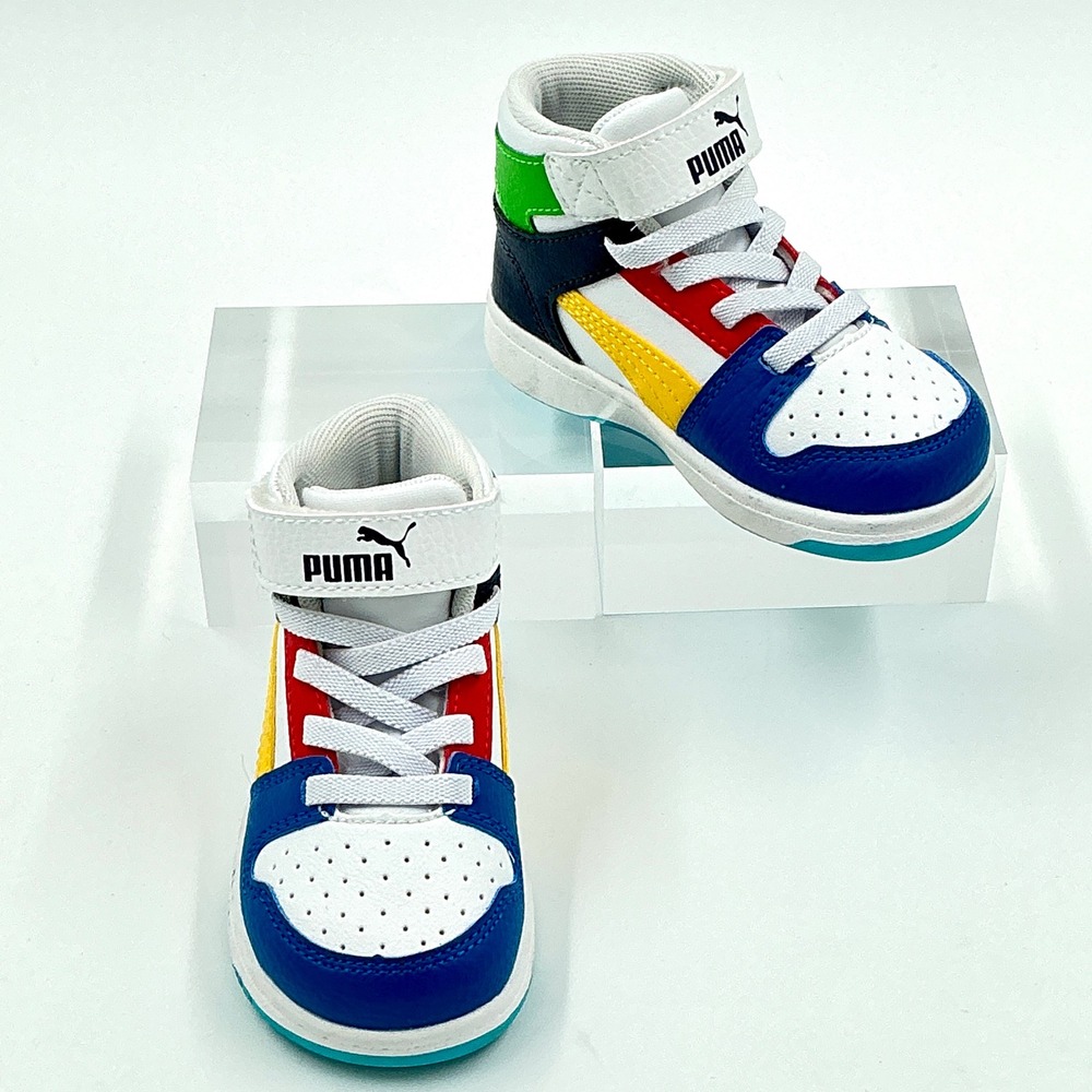 Puma Kids Boys Size 5C High Top Sneakers Rebound V6 NEW - Picture 3 of 10